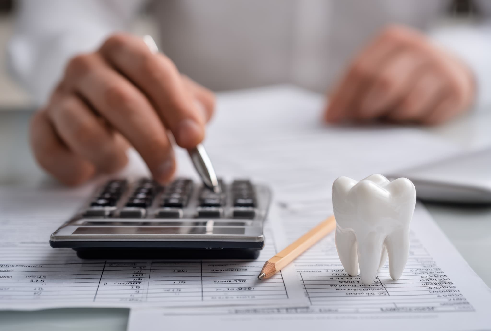 ワイヤー矯正の費用を計算しているイメージ