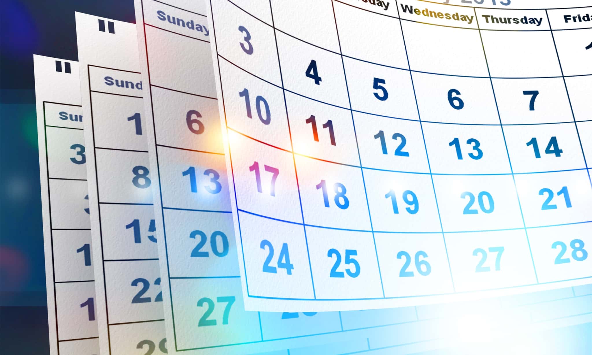 急速拡大装置の使用期間を示すカレンダー