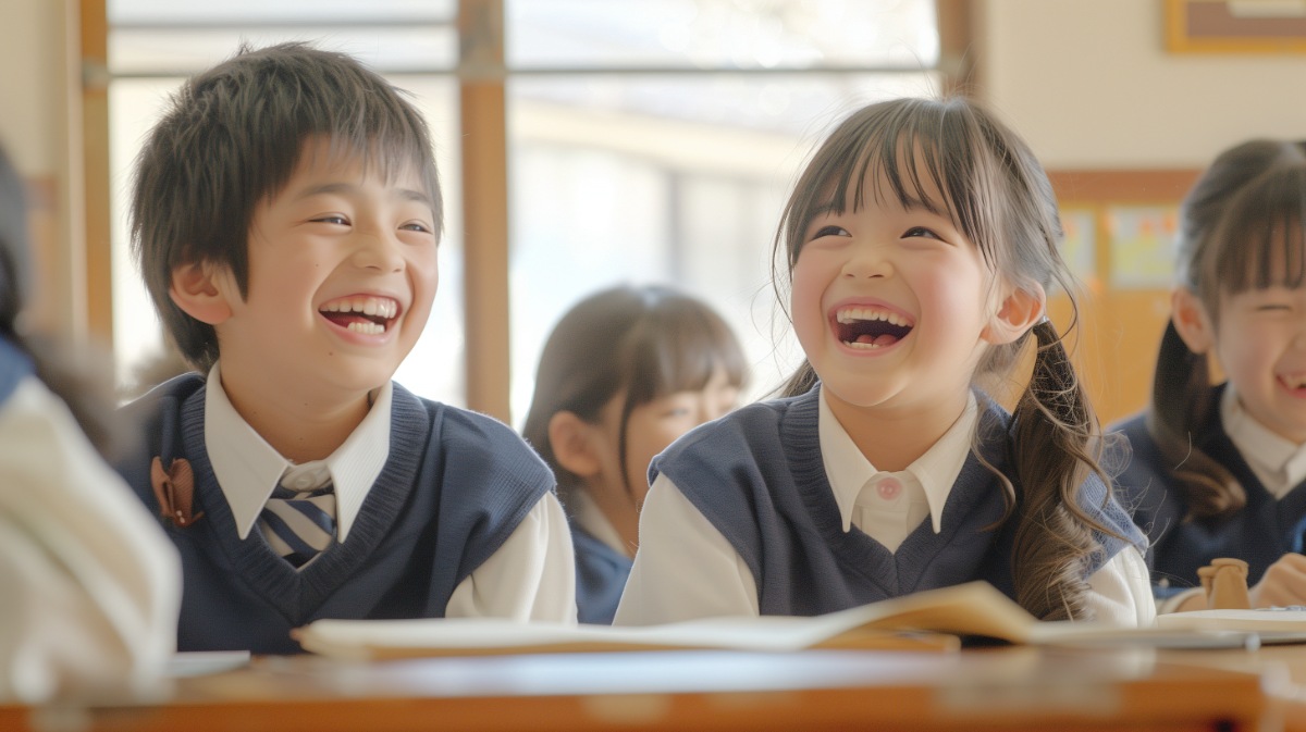 笑顔で授業を受ける子ども達